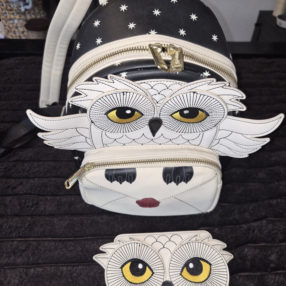 Owl Design Kids Backpack - Black and White